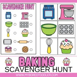 baking scavenger hunt toddler preschool pre k game center activity in the kitchen coking