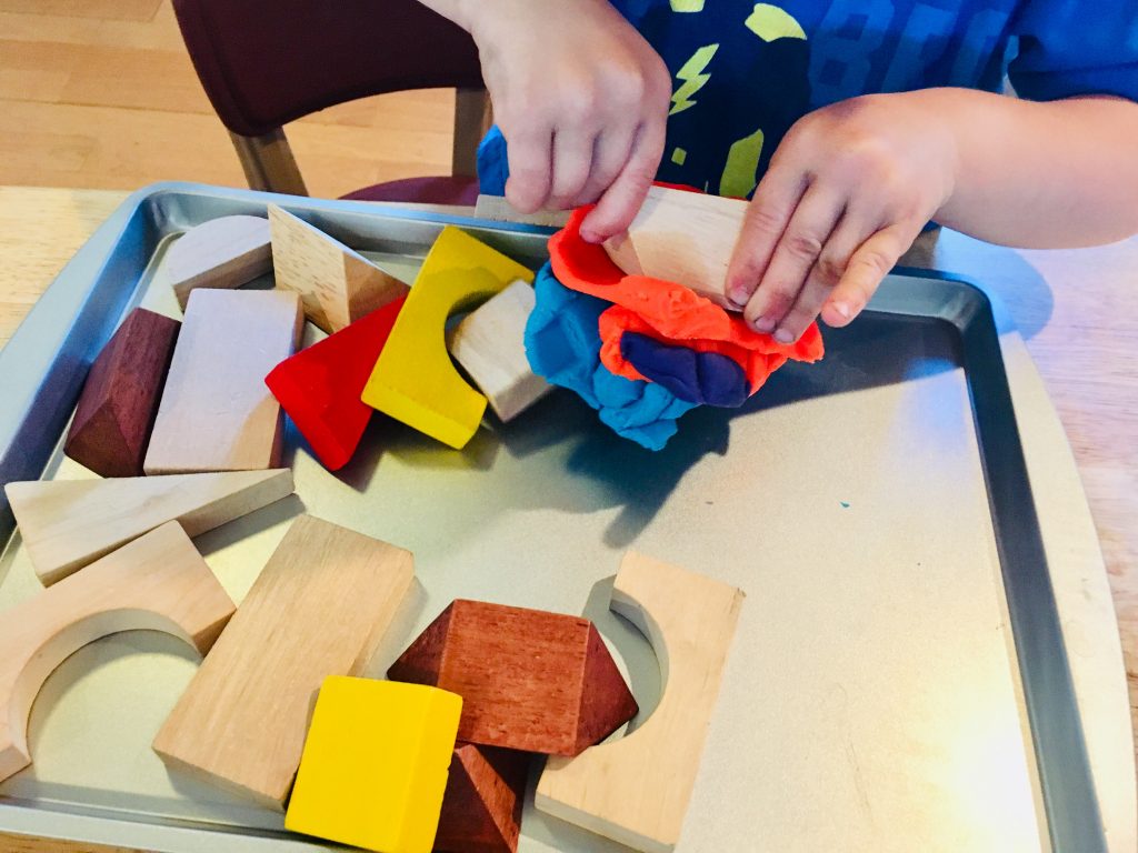 playdough and blocks