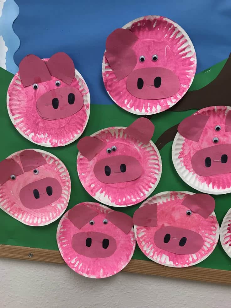 Paper plate pig craft