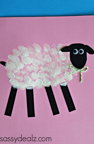 fingerprint sheep toddler craft farm weekly theme