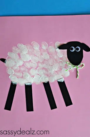 fingerprint sheep toddler craft farm weekly theme