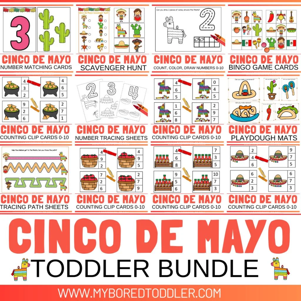Cinco De Mayo toddler activity learning bundle