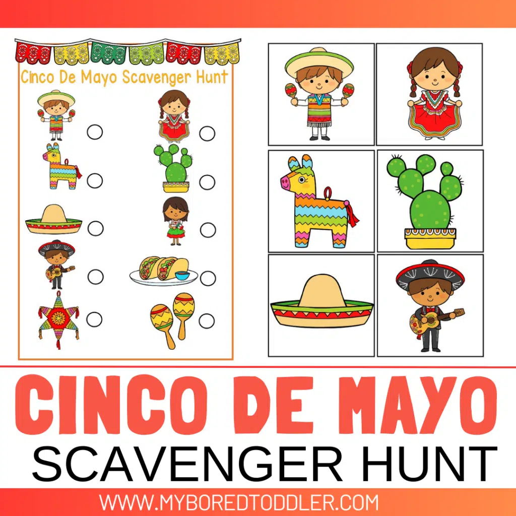 cinco de mayo scavenger hunt for toddlers preschool fun game