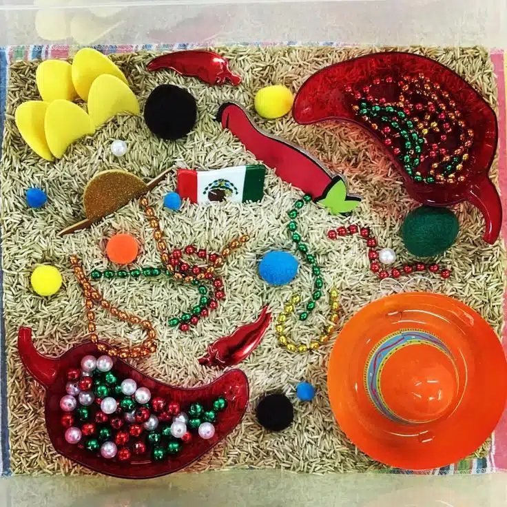 cinco de mayo sensory bin