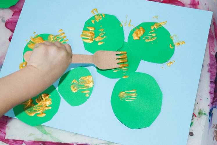 fork painted cactus