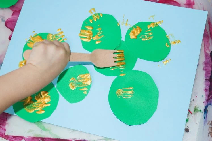 fork painted cactus