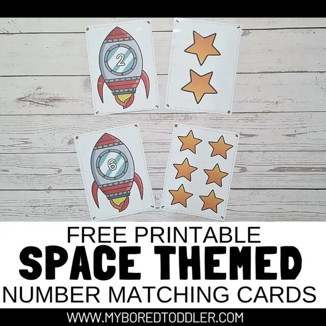 free number matching cards space themed