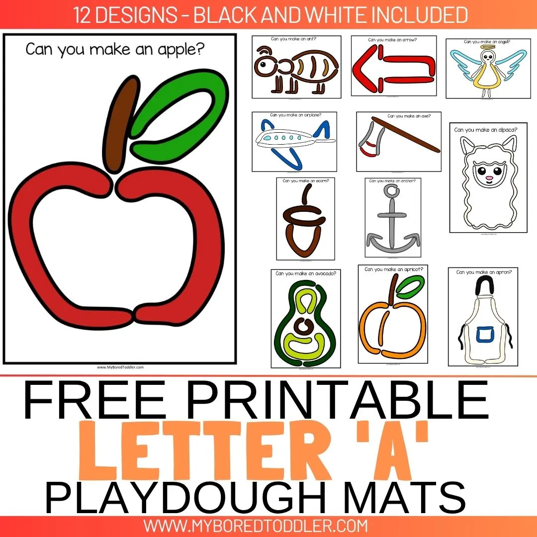 free printable letter a alphabrt playdough mats toddlers preschool