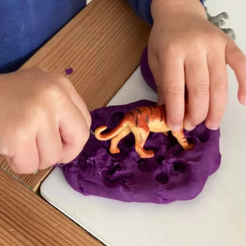 jungle animals in playdough