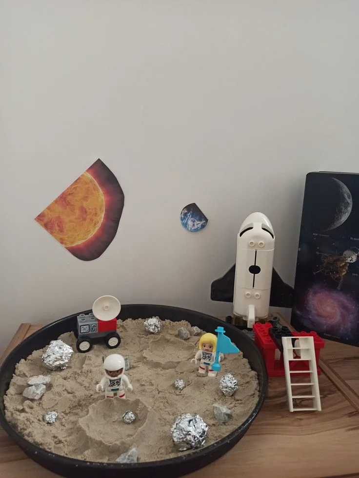 moon sensory bin