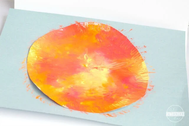 squish painted sun craft space week