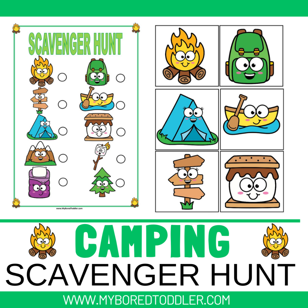 camping scavenger hunt treasure hunt toddler preschool game