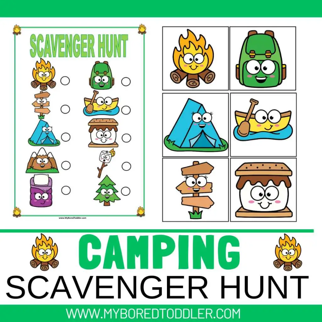 camping scavenger hunt treasure hunt toddler preschool game