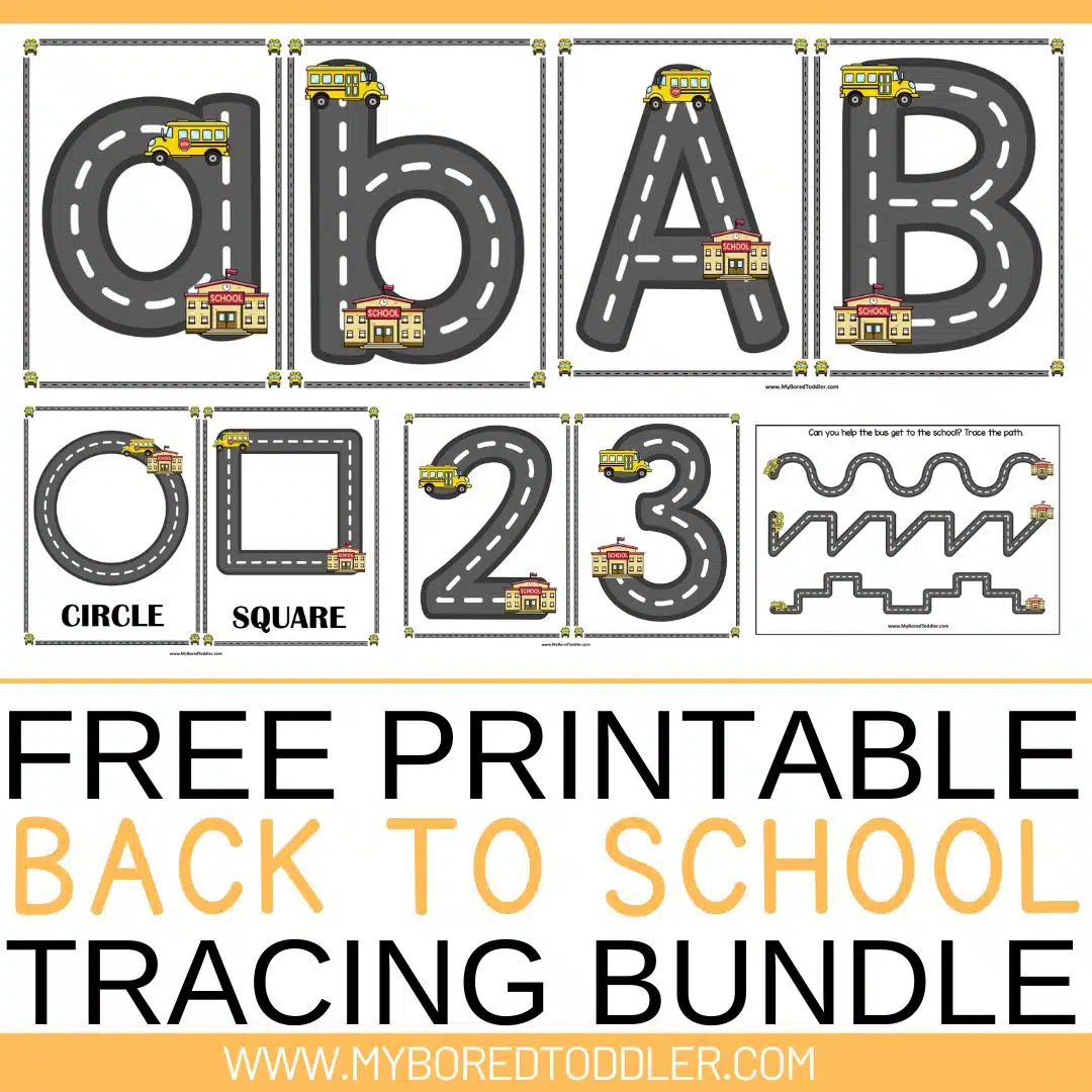 free printable back to school tracing bundle