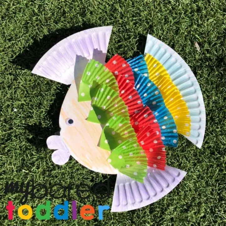 paper plate fish toddler activity