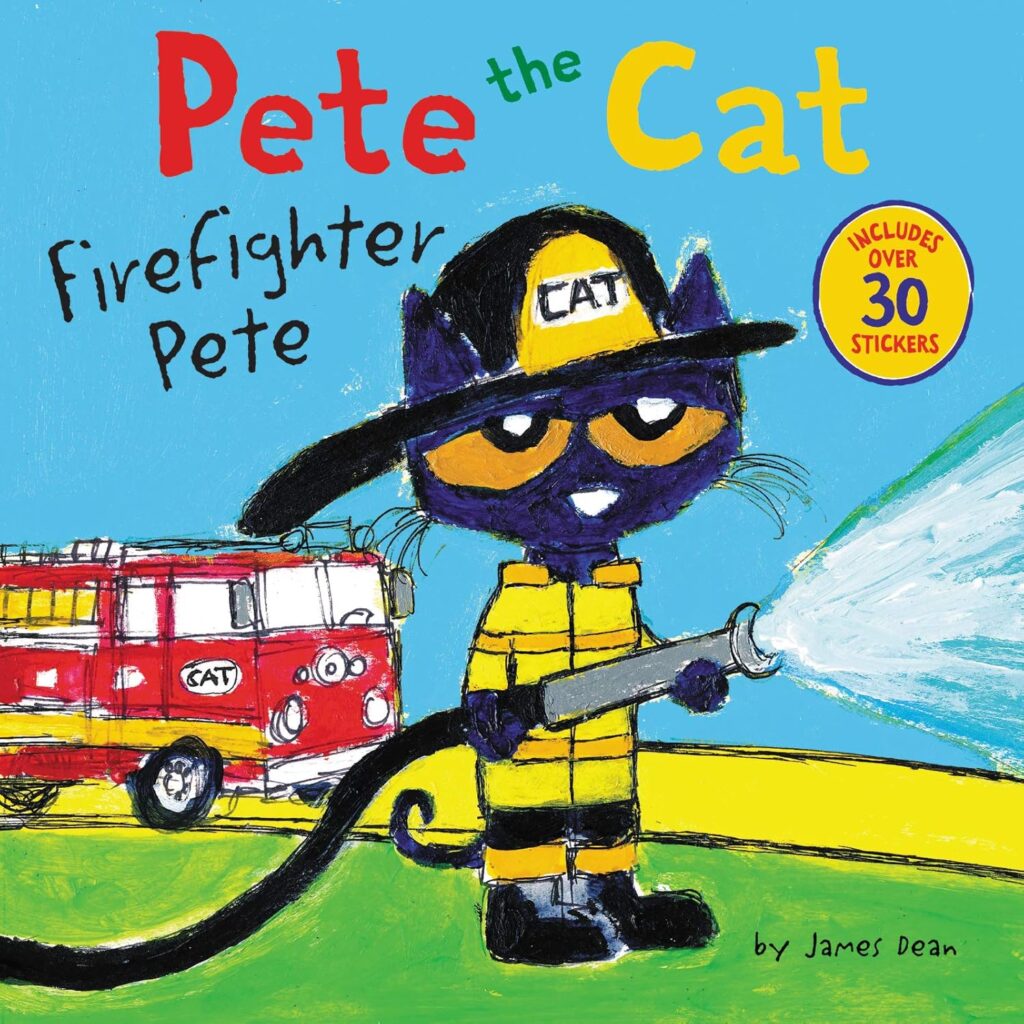 Pete the Cat Firefighter Pete book for toddlers people who help us theme