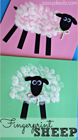 fingerprint sheep craft for toddler preschool