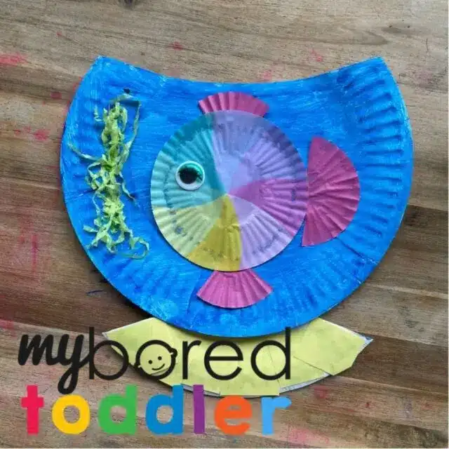 paper plate fishbowl craft for toddler preschool