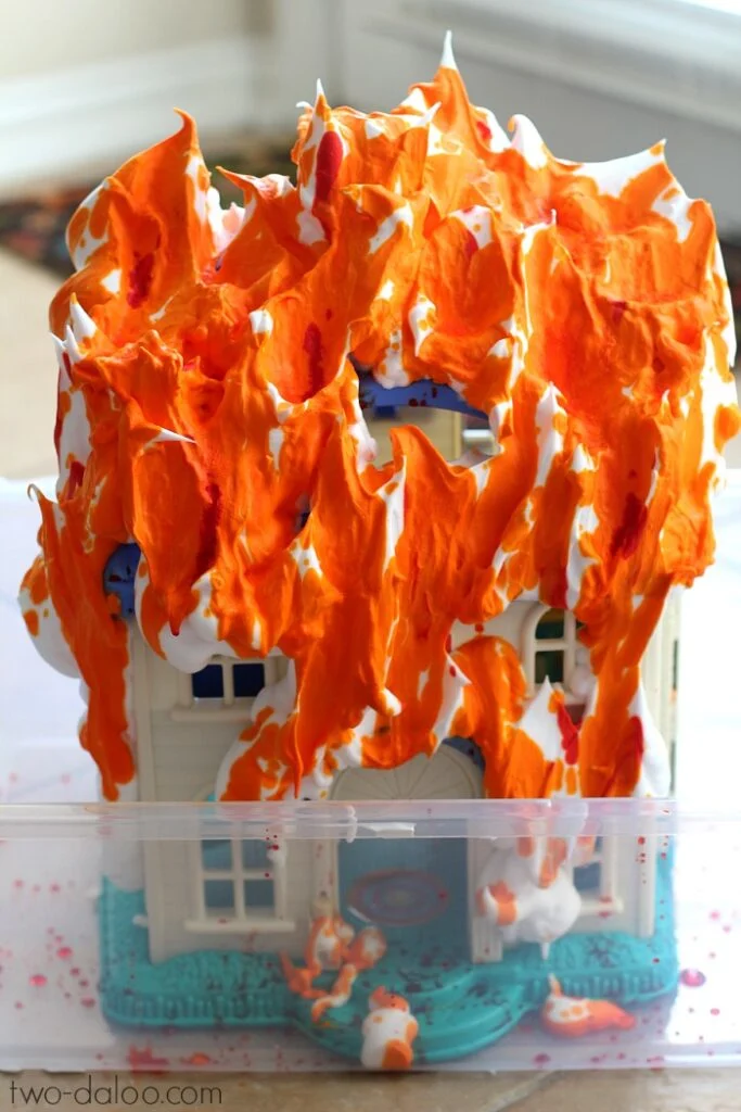 put out the fire sensory play