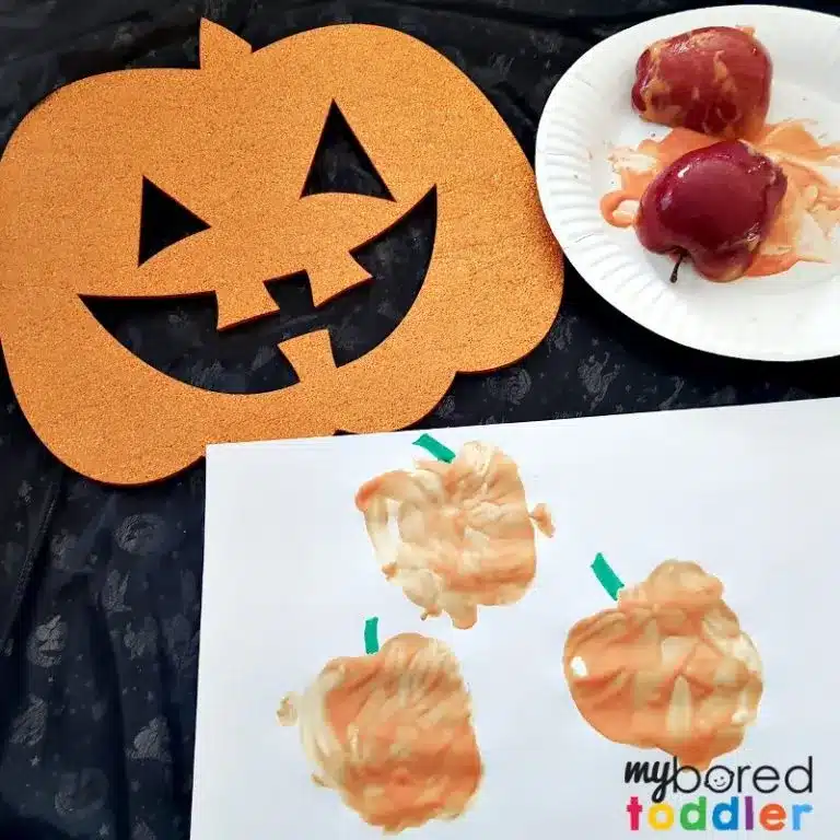 apple stamped pumpkin craft
