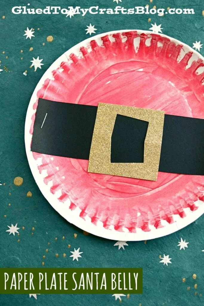 santa's belly paper plate craft